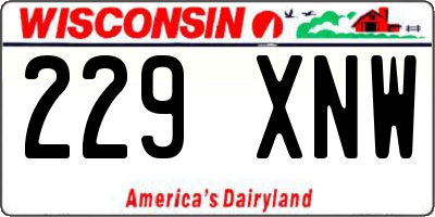 WI license plate 229XNW