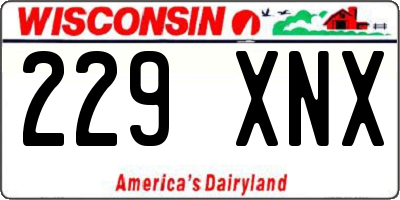 WI license plate 229XNX