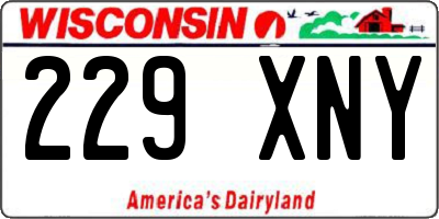 WI license plate 229XNY
