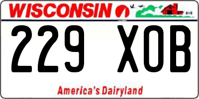 WI license plate 229XOB