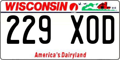WI license plate 229XOD