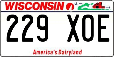 WI license plate 229XOE