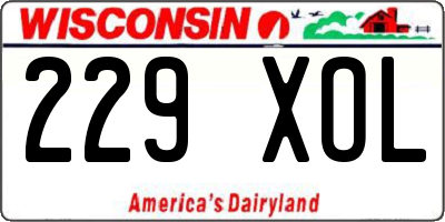 WI license plate 229XOL