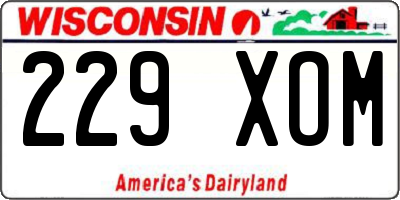 WI license plate 229XOM