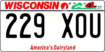 WI license plate 229XOU