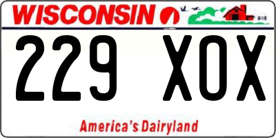 WI license plate 229XOX