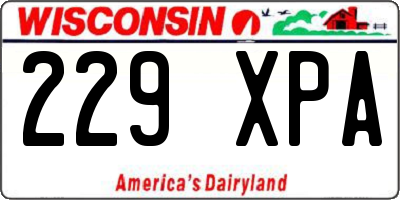 WI license plate 229XPA