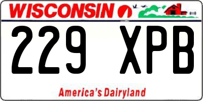WI license plate 229XPB