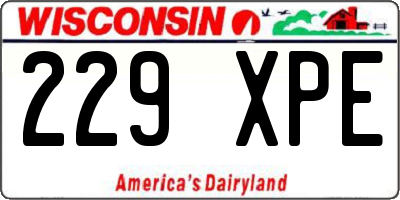 WI license plate 229XPE