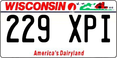 WI license plate 229XPI