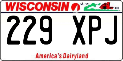 WI license plate 229XPJ