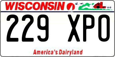 WI license plate 229XPO