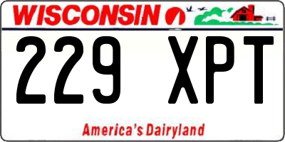 WI license plate 229XPT
