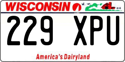 WI license plate 229XPU