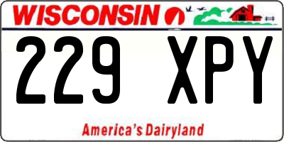 WI license plate 229XPY