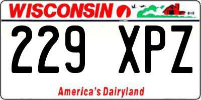 WI license plate 229XPZ