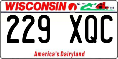 WI license plate 229XQC