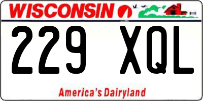 WI license plate 229XQL