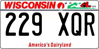 WI license plate 229XQR