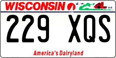 WI license plate 229XQS