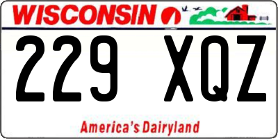 WI license plate 229XQZ