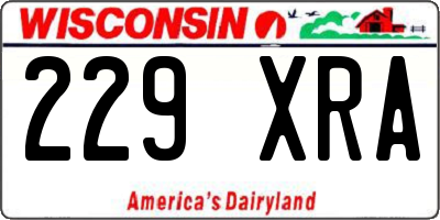 WI license plate 229XRA