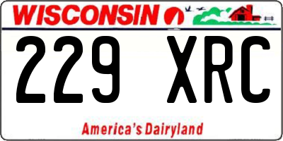 WI license plate 229XRC