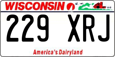 WI license plate 229XRJ