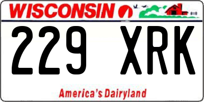 WI license plate 229XRK