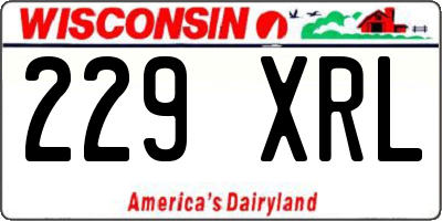 WI license plate 229XRL