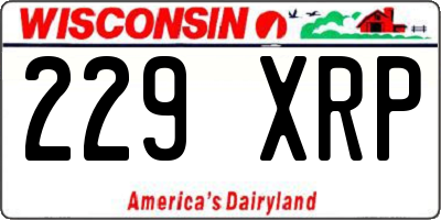 WI license plate 229XRP