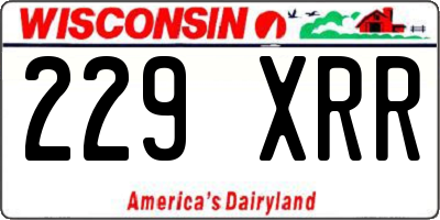 WI license plate 229XRR