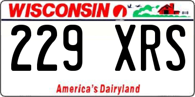 WI license plate 229XRS