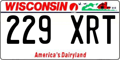 WI license plate 229XRT