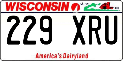 WI license plate 229XRU