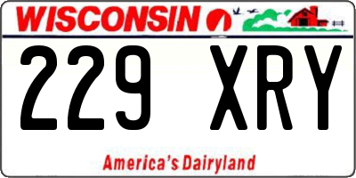 WI license plate 229XRY