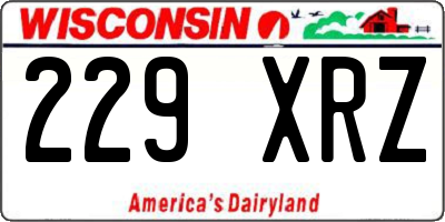 WI license plate 229XRZ