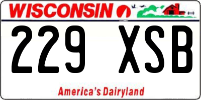 WI license plate 229XSB