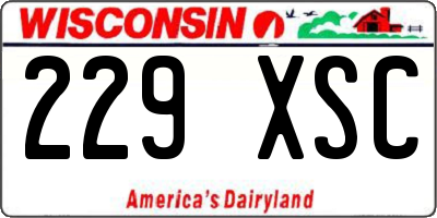 WI license plate 229XSC