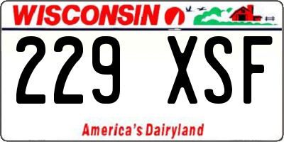 WI license plate 229XSF