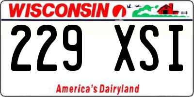 WI license plate 229XSI