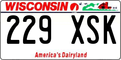 WI license plate 229XSK