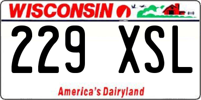 WI license plate 229XSL