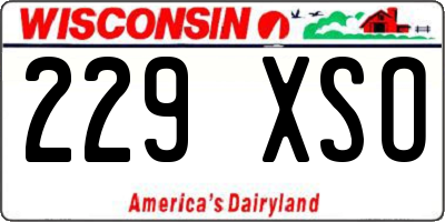 WI license plate 229XSO