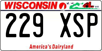 WI license plate 229XSP