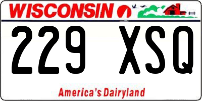 WI license plate 229XSQ
