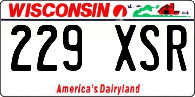 WI license plate 229XSR