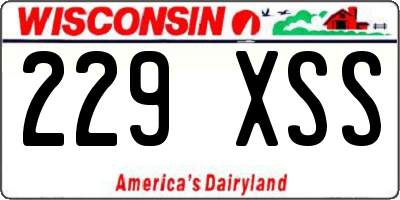WI license plate 229XSS