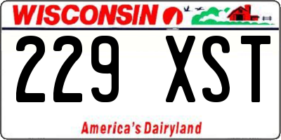 WI license plate 229XST