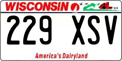 WI license plate 229XSV